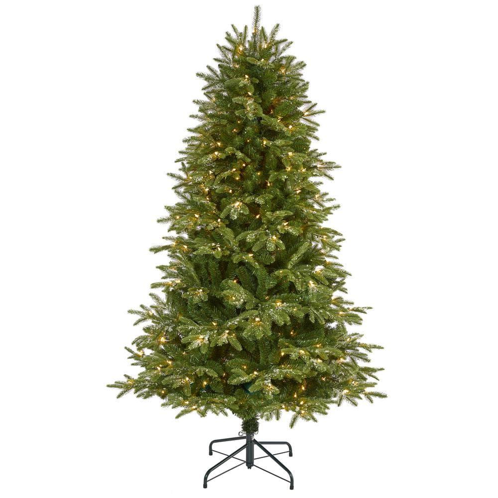 6 ft. Pre-Lit Snowed Grand Teton Artificial Christmas Tree with 300 Clear Lights
