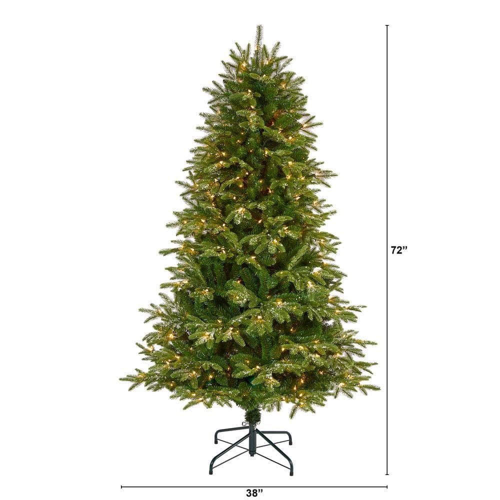 6 ft. Pre-Lit Snowed Grand Teton Artificial Christmas Tree with 300 Clear Lights