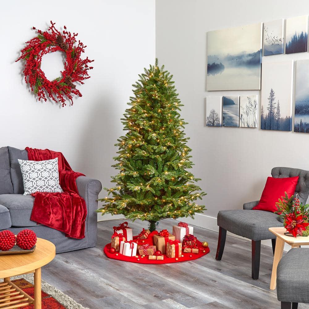 6 ft. Pre-Lit Snowed Grand Teton Artificial Christmas Tree with 300 Clear Lights