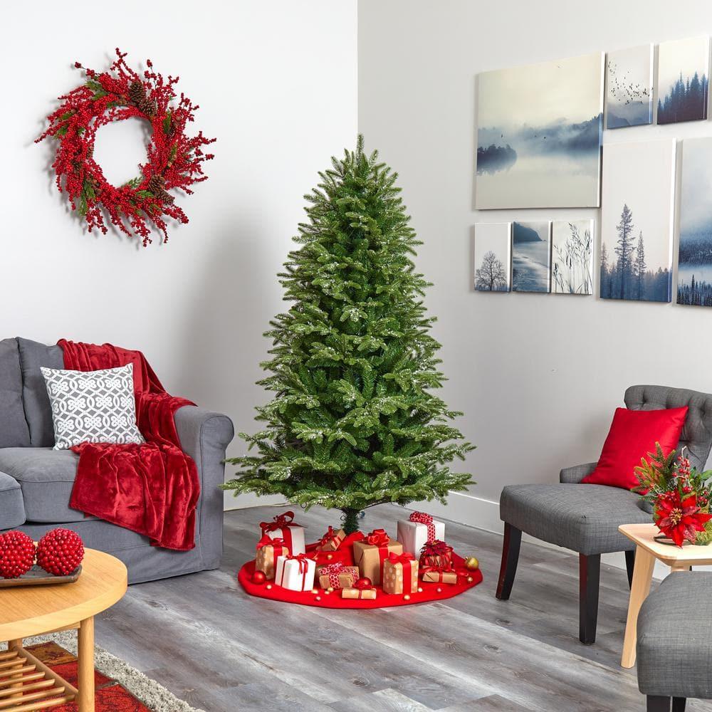 6 ft. Pre-Lit Snowed Grand Teton Artificial Christmas Tree with 300 Clear Lights