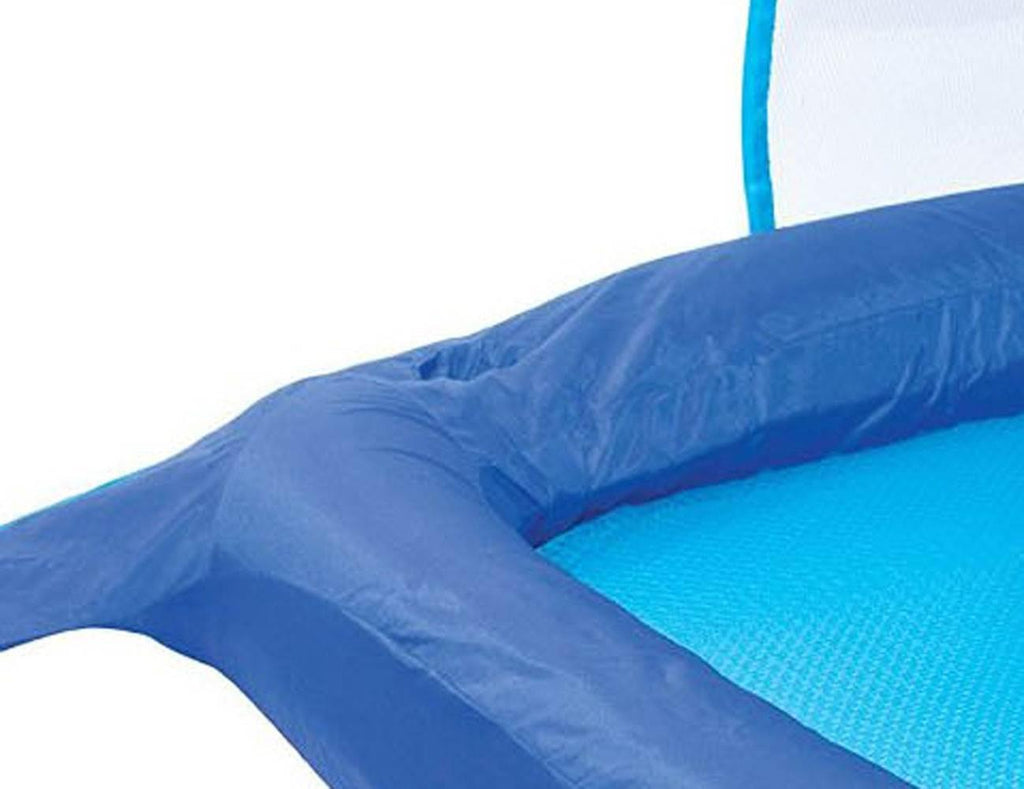 SwimWays Spring Float Recliner Pool Lounge Chair w/ Sun Canopy, Blue (6 Pack)