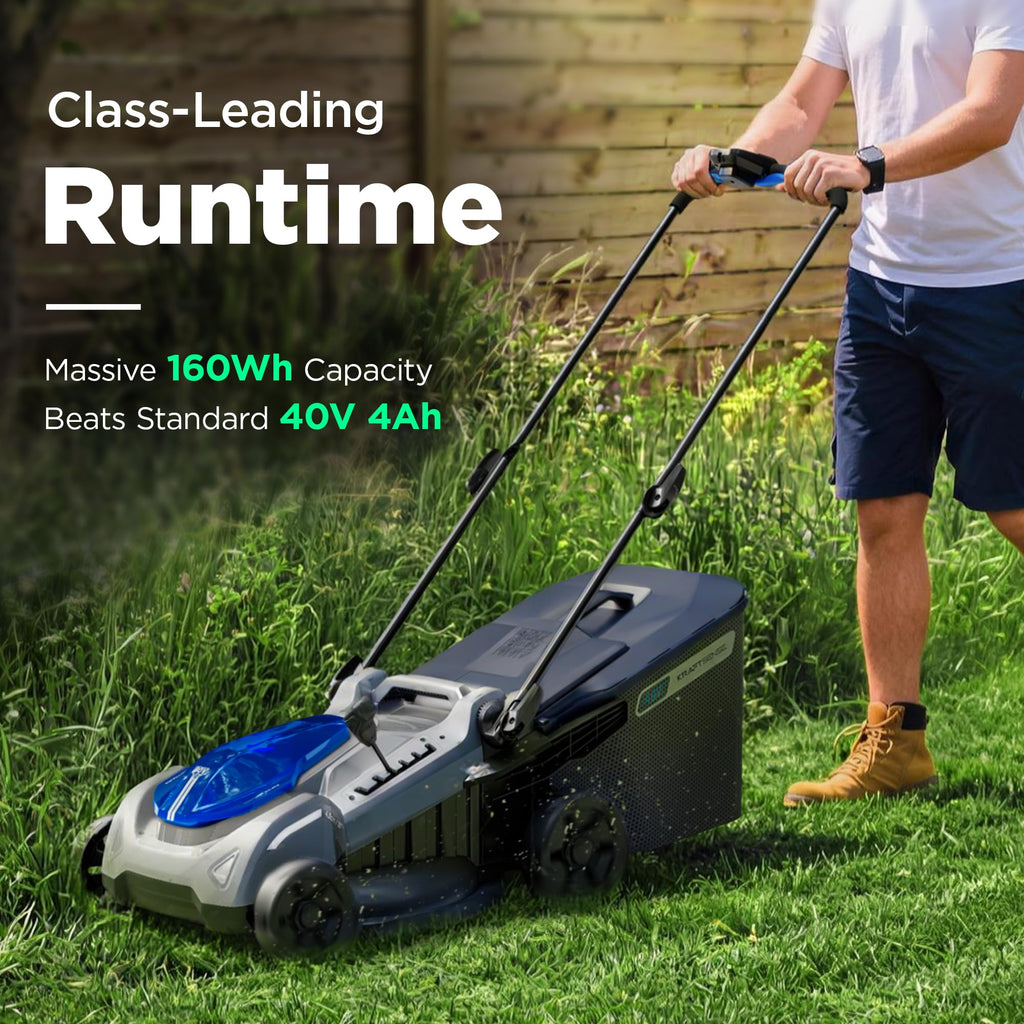 14" Cordless Lawn Mower, 40V Lightweight Push Mower with 4.0Ah Battery &amp; Charger, Ultra-Quiet Motor for Small Yards, Lawn Care, Backyard Maintenance