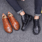 Men's Plus Size Leather Ankle Boots