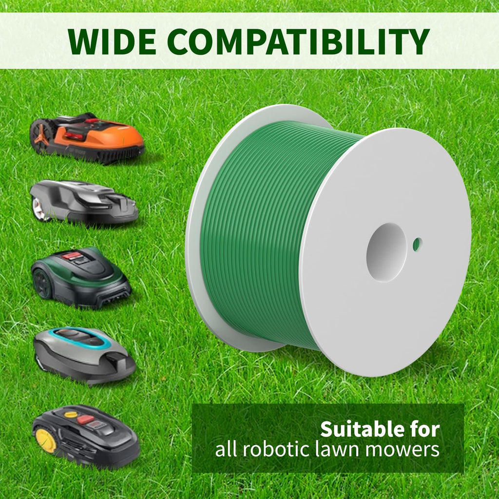 100m/328ft Universal Lawnmower Boundary Wire Contains 50x Lawn Pegs+10x Wire Connectors+9X ium Blades Robotic Lawnmower Wire Compatible with //Worx