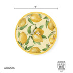 Lemons Set of 4 Outdoor Melamine Salad Plates