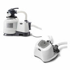intex 2800 gph pool sand filter pump w/krystal clear saltwater system