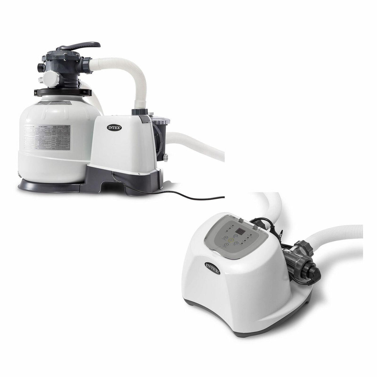 intex 2800 gph pool sand filter pump w/krystal clear saltwater system