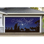 7 ft. x 16 ft. Nativity O'Holy Night Christmas Garage Door Decor Mural for Double Car Garage