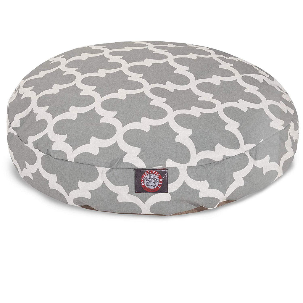 Gray Trellis LarRound Indoor Outdoor Pet Dog Bed With Removable Washable Cover By Majestic Pet Products