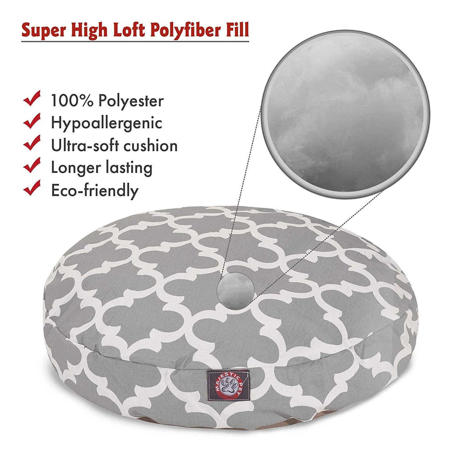 Gray Trellis LarRound Indoor Outdoor Pet Dog Bed With Removable Washable Cover By Majestic Pet Products