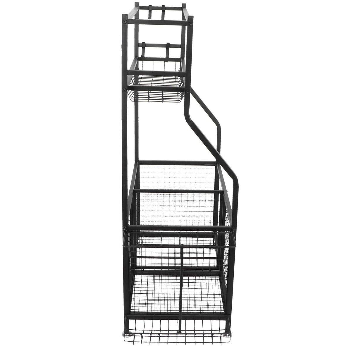CHICIRIS GaraSports Equipment Organizer with Hooks, Balls StoraRack, GaraBalls Storage, Sport Gear GaraStoraRack with Baskets for Balls, Rackets, Workout Gear, Yoga Mats,Toys Black