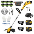 Brushless Electric Weed Wacker String Trimmer, 20V Cordless Weed Eater and Edger, 15" Cutting Width with 2 * 5.0Ah Battery Powered Brush Cutter, 4 in 1 Lawn Mower, Eco Friendly Grass Cutter