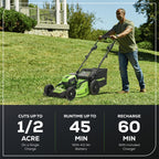 80V 21" Brushless Cordless (Self-Propelled) Lawn Mower (75+ Compatible Tools), 4.0Ah Battery and 60 Minute Rapid Charger Included