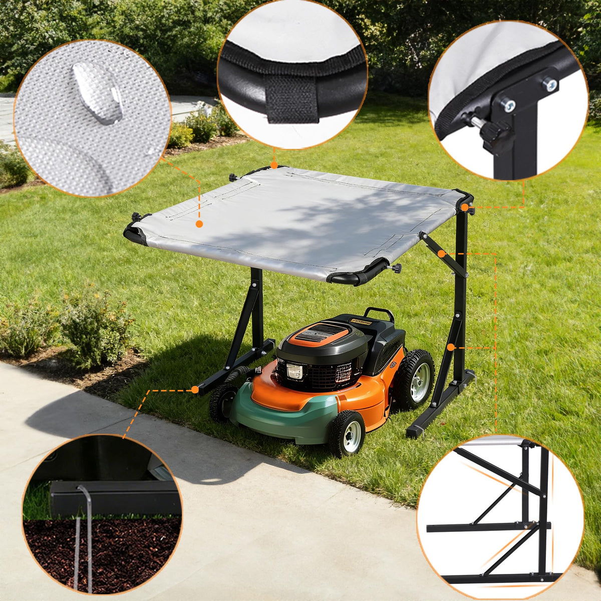 Universal Robot Mower Garage, Waterproof Outdoor Shelter with 2-Side Openable , All-Weather Protection for , Worx, Landroid,  Goat, Luba and More
