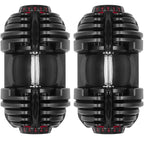 Adjustable Dumbbells 90lbs Non-Slip Weight Lifting Dumbbells | Pair of 2 | with Workout Chart and Earphones