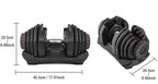 Adjustable Dumbbells 90lbs Non-Slip Weight Lifting Dumbbells | Pair of 2 | with Workout Chart and Earphones