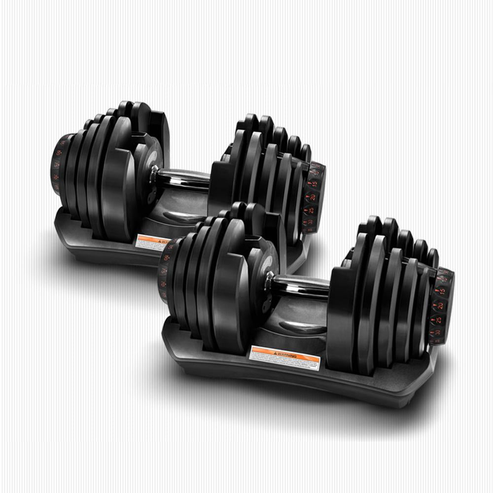 Adjustable Dumbbells 90lbs Non-Slip Weight Lifting Dumbbells | Pair of 2 | with Workout Chart and Earphones