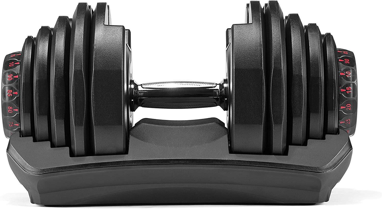 Adjustable Dumbbells 90lbs Non-Slip Weight Lifting Dumbbells | Pair of 2 | with Workout Chart and Earphones
