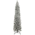 6' Flocked North River Pine Pencil Artificial Christmas Tree, Unlit