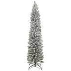 6' Flocked North River Pine Pencil Artificial Christmas Tree, Unlit
