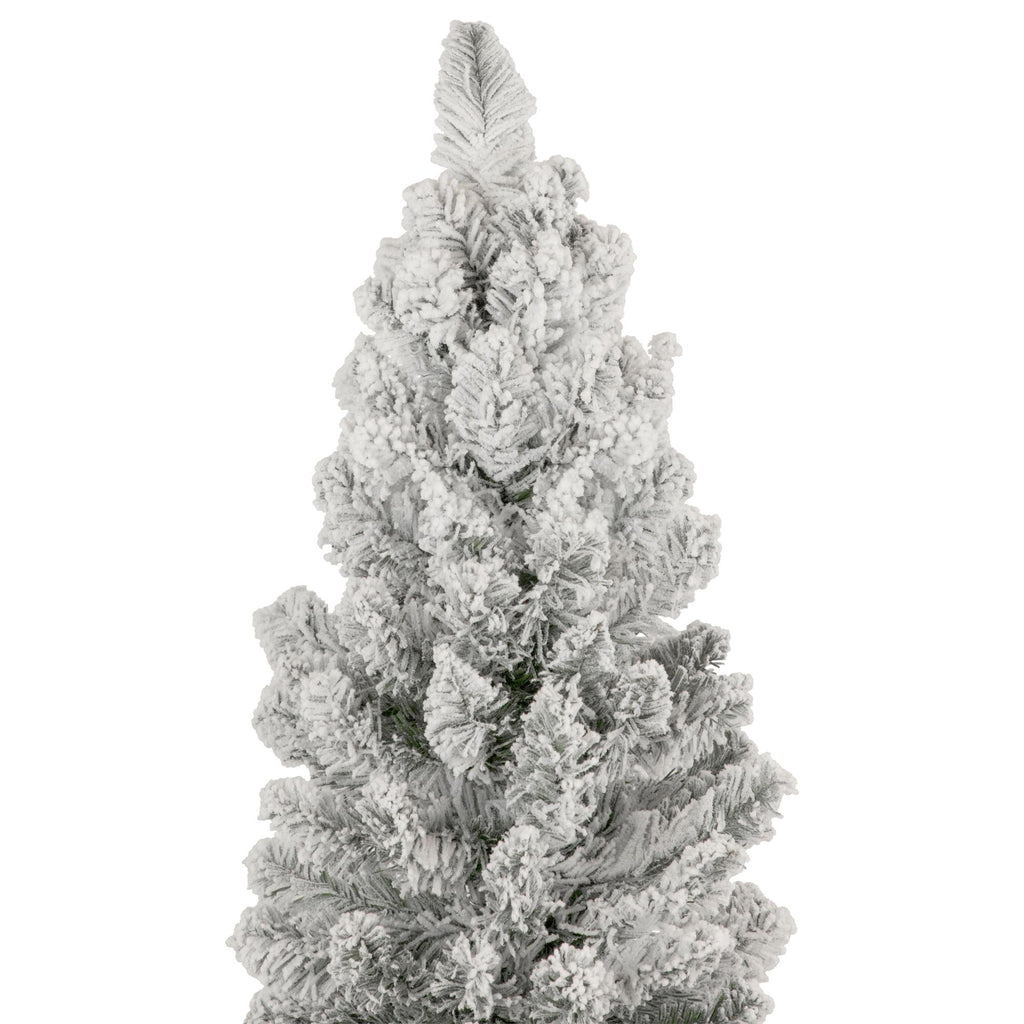 6' Flocked North River Pine Pencil Artificial Christmas Tree, Unlit