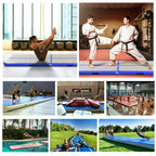 Goplus Inflatable Gymnastics Tumbling Mat Air Track Floor Mats with Pump Home Use Blue