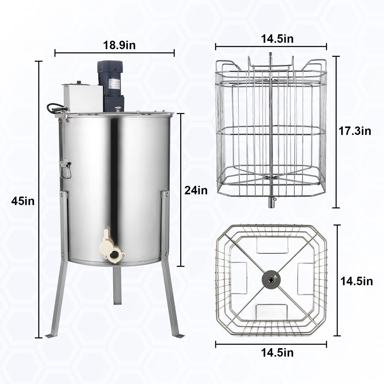 qudeisb honey extractor,4 frame honey extractor electric stainless steel honey extractor equipment,beekeeping extraction apiary centrifuge equipment