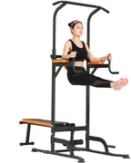 Kicode Power Tower with Bench Pull Up Bar Dip Station, Home Gym Exercise Tower Stand, Strength Training Multi-Function Fitness Equipment