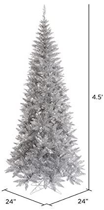 Joedot Christmas Tree 4.5' x 24" Tinsel Silver Slim Fir 400 Tips