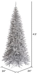 Joedot Christmas Tree 4.5' x 24" Tinsel Silver Slim Fir 400 Tips