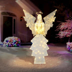 60 in. 140-Lights Gold/White Outdoor Lighted Angel