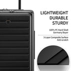 Road Runner Carry On Luggage, 20-Inch Lightweight PC Hardside Suitcase, Spinner Luggage with Front Pocket, Double TSA Locks - Black