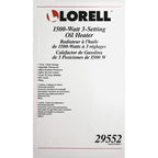 Lorell 1500 Watt 3-Setting Oil Filled Heater Oil Filled - Electric - 1500 W - 3 x Heat Settings - White