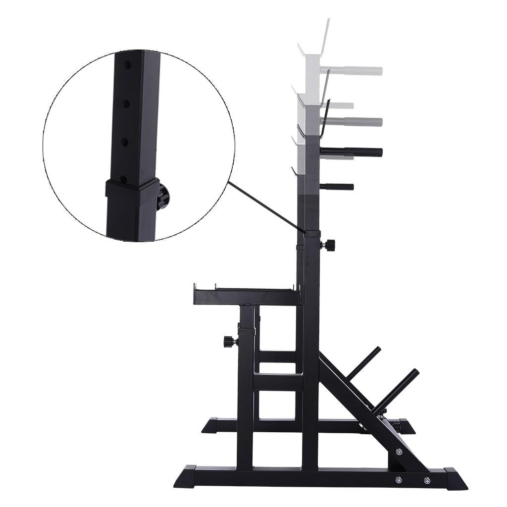 ESULOMP Adjustable Squat Rack Stands Multifunction Barbell Bench Press Dipping Station