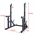 TIMMIS Adjustable Squat Rack Stands Multifunction Barbell Bench Press Dipping Station