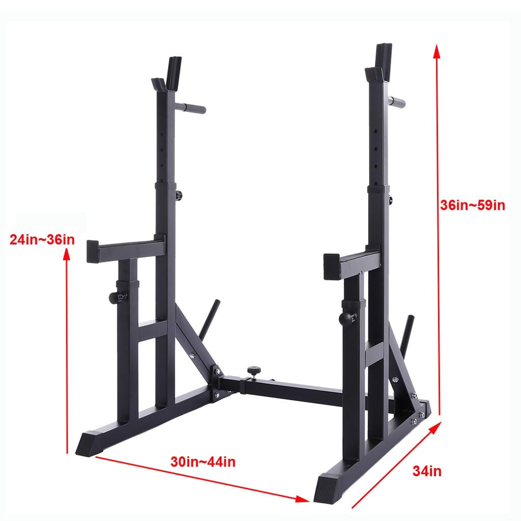 ESULOMP Adjustable Squat Rack Stands Multifunction Barbell Bench Press Dipping Station