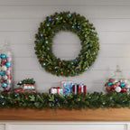9 ft Prelit Twinkly Swiss Mountain Garland