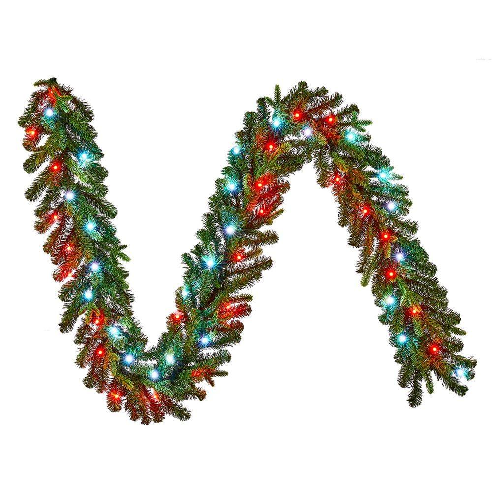 9 ft Prelit Twinkly Swiss Mountain Garland