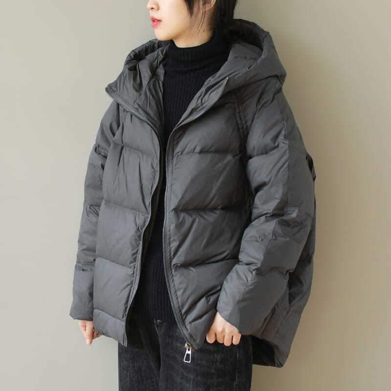 winter hooded warm patchwork light weight down coat
