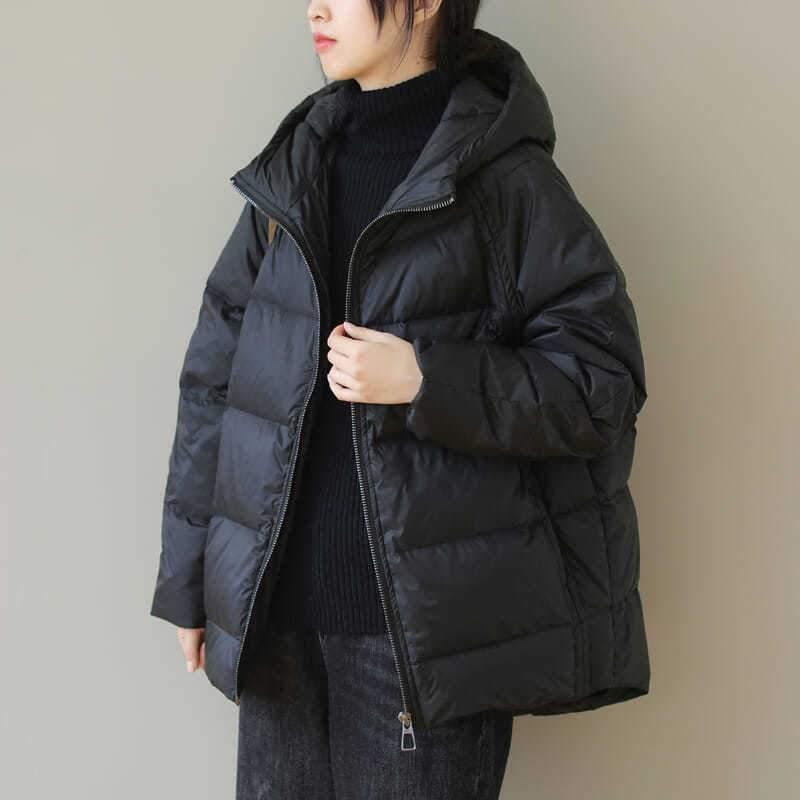 winter hooded warm patchwork light weight down coat