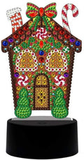 JJKFQ 5D DIY LED Diamond Painting Night Light Lamp Christmas House Decoration for Home Christmas Happy Year Decoration Home Decor