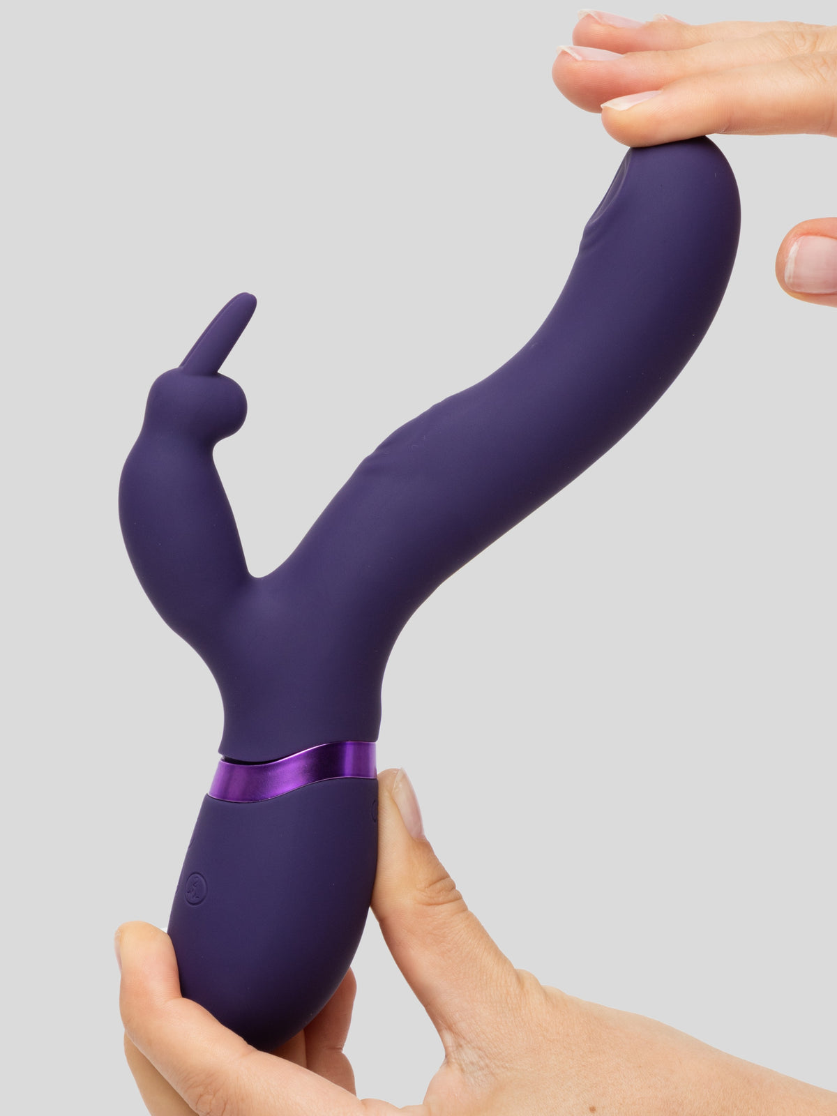 Vive MAY Rechargeable Pulsing Silicone Rabbit Vibrator, Purple