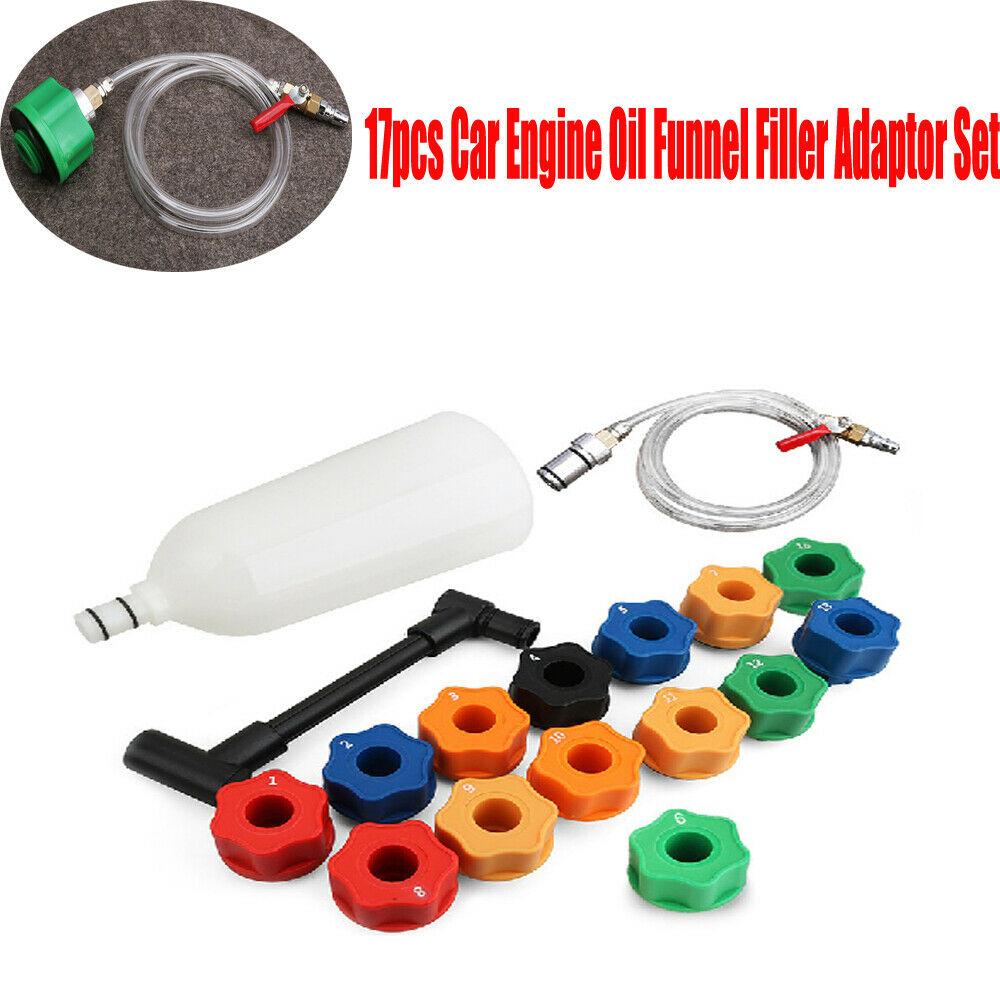 17PCS Universal Durable Car Engine Oil Funnel Filler Adaptor Set Fast Filling