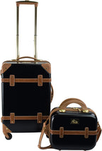 Chariot Gatsby 2-piece set Hardside Expandable Carry On Luggage With Matching Beauty Case (Black)