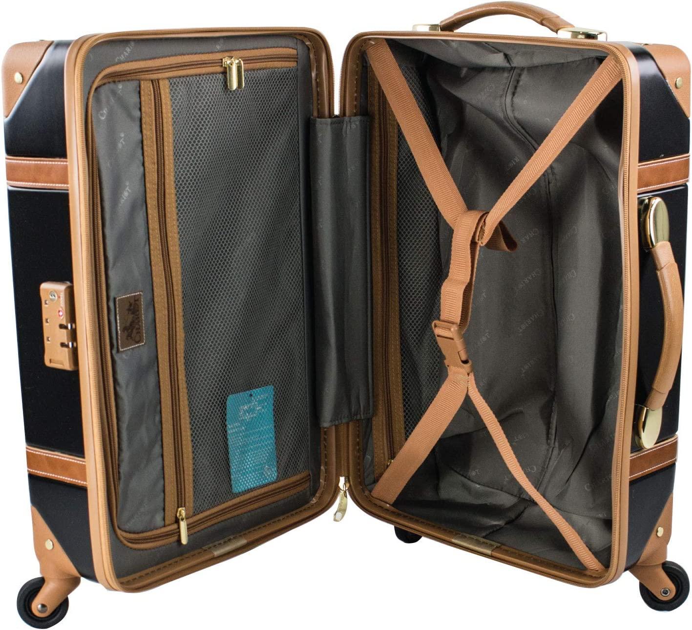 Chariot Gatsby 2-piece set Hardside Expandable Carry On Luggage With Matching Beauty Case (Black)
