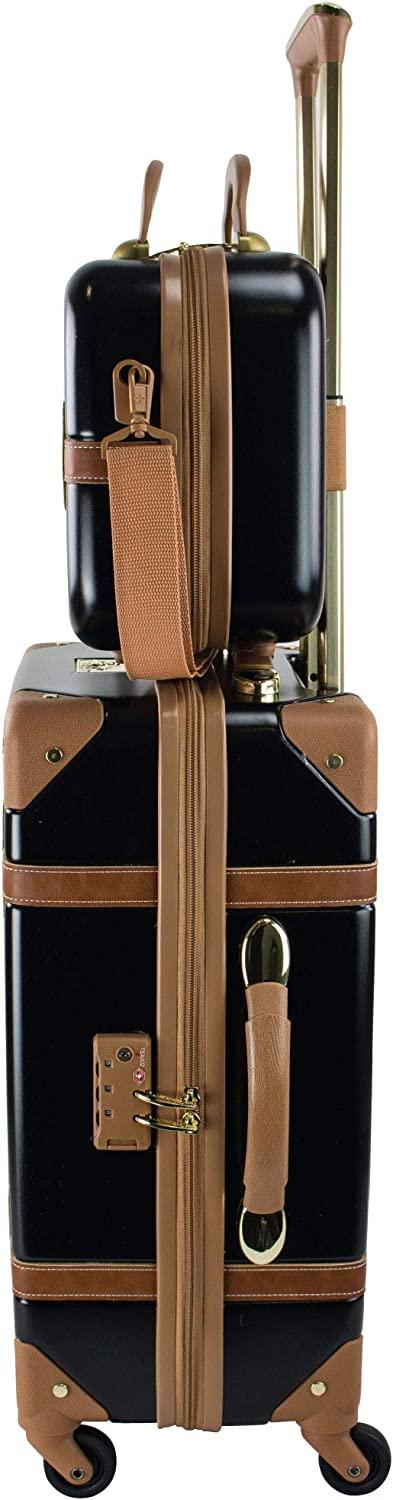 Chariot Gatsby 2-piece set Hardside Expandable Carry On Luggage With Matching Beauty Case (Black)
