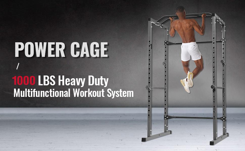 KICODE Squat Rack Multifunction Barbell Bench Press Stand Weight Plate Rack Full Boday