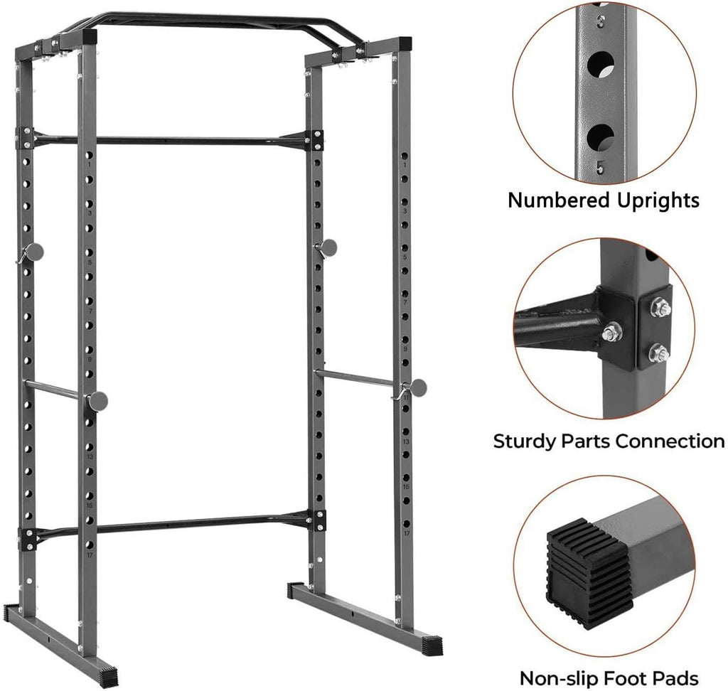 KICODE Squat Rack Multifunction Barbell Bench Press Stand Weight Plate Rack Full Boday