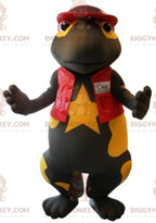 BIGGYMONKEYBlack and Yellow Giant Salamander Mascot Costume