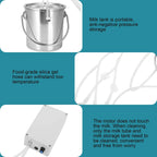 zerodis 3l electric milking machine for cattles goat cow livestock portable farm milker farm milking tools stainless steel vacuum pump bucket 100‑240v (us plug)